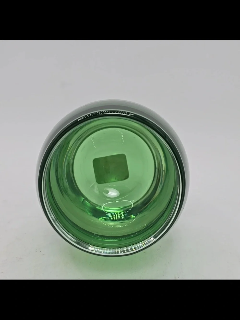 Crate & Barrel Emerald Green & Clear Glass Votive Tea Light Candle Holder